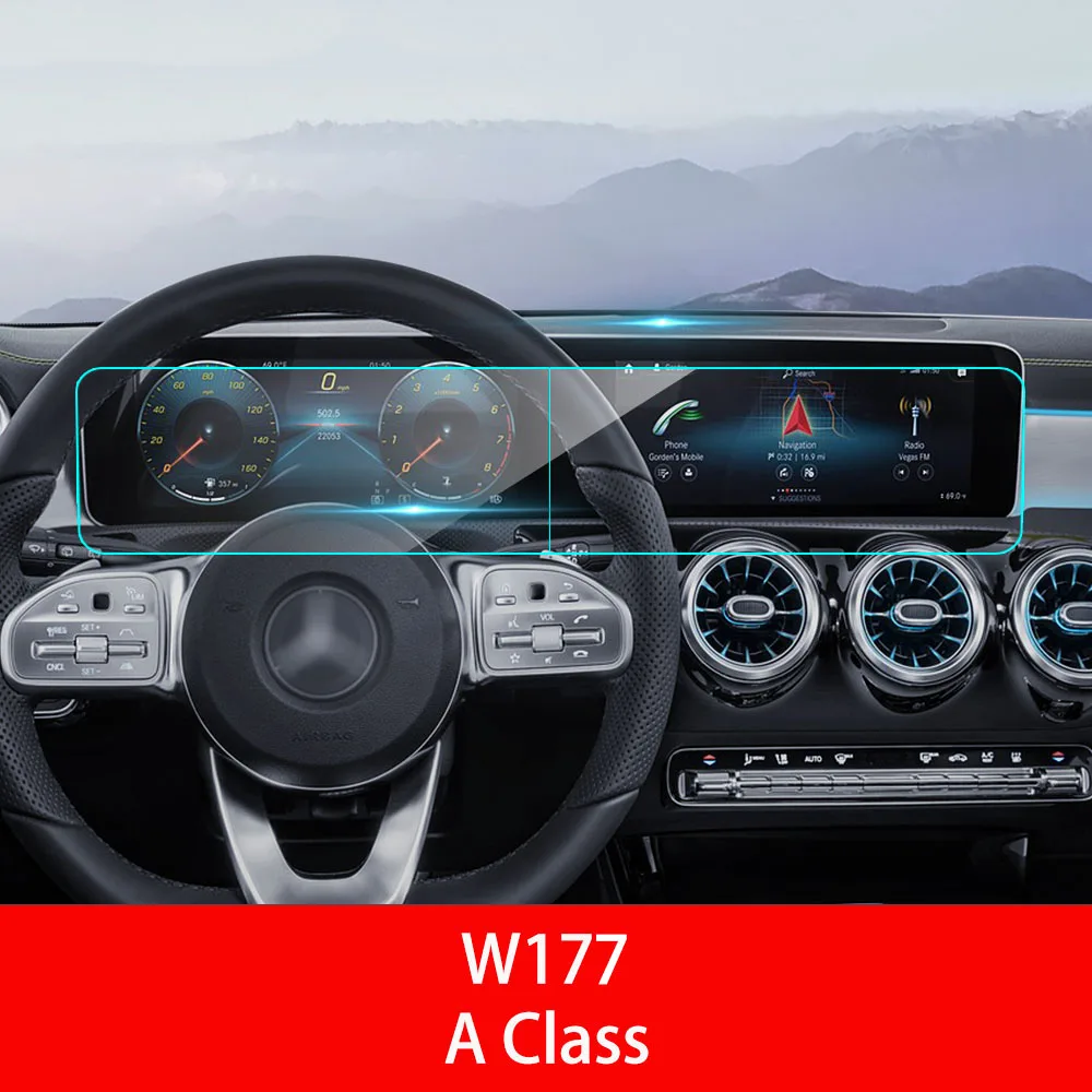 Car GPS Navigation Screen Protector Film for Mercedes W204 W205 W246 W176 W177 C117 W213 X156 X253 A B C E GLA CLA GLC Class - Color Name: W177 A Class