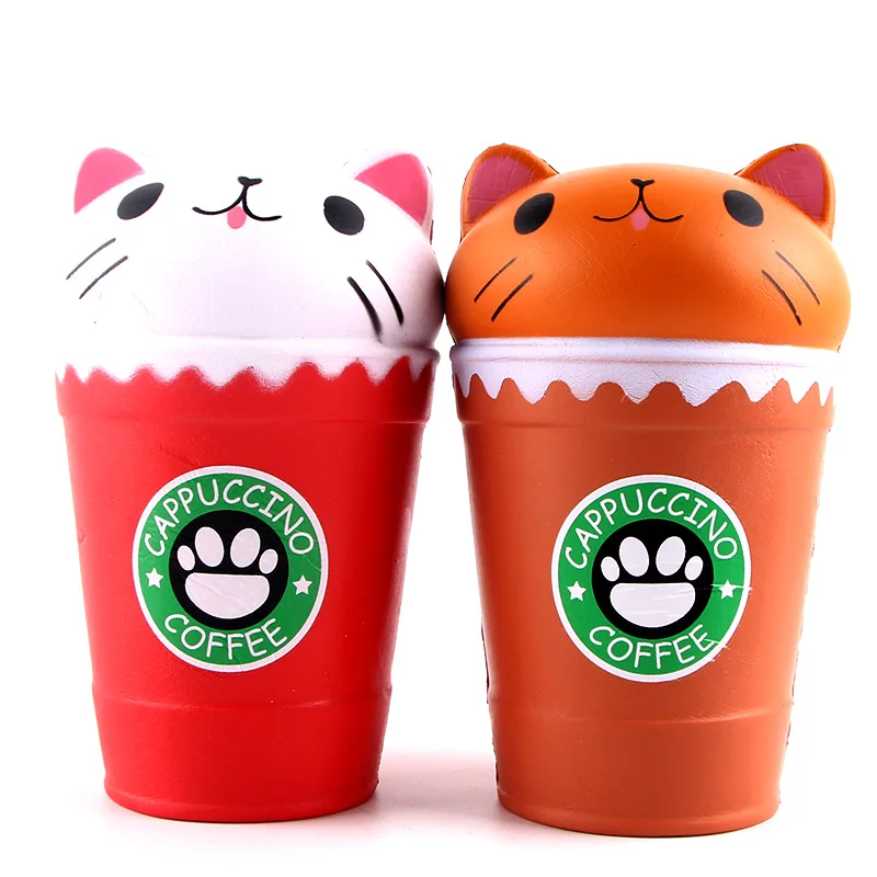 Jumbo 14CM Kawaii Squishies Jumbo Coffee Cup Cat Gags