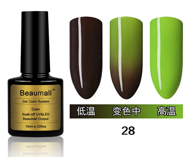 Гель для ногтей Beaumall с изменением температуры серия цветов #028 объем 10 мл удаление