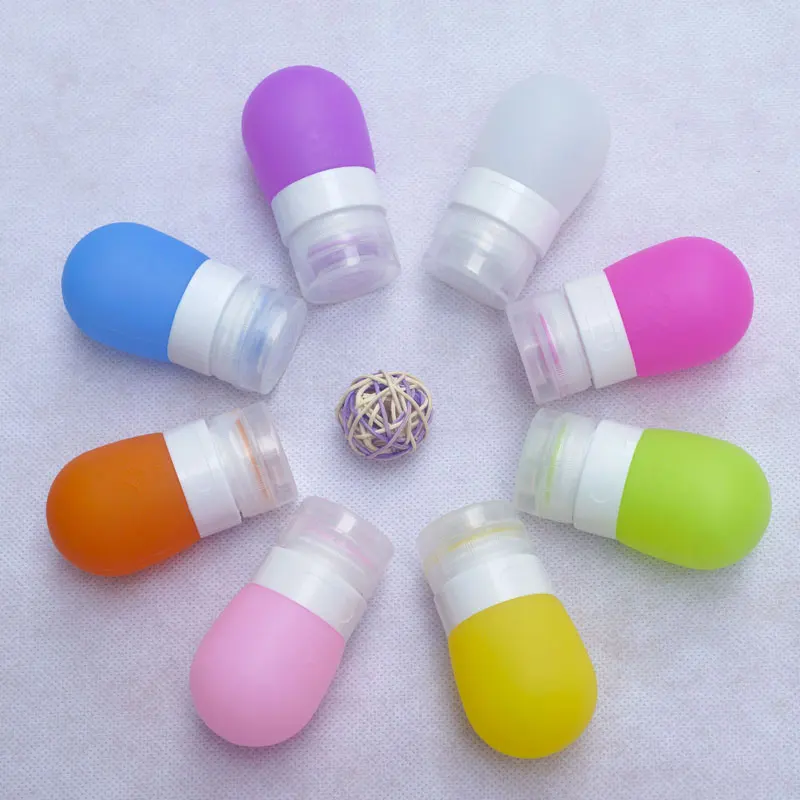 

Colorful Portable Mini Silicone Bottle Traveler Packing Press Bottle Refillable Bottles for Lotion Shampoo Bath 60ml