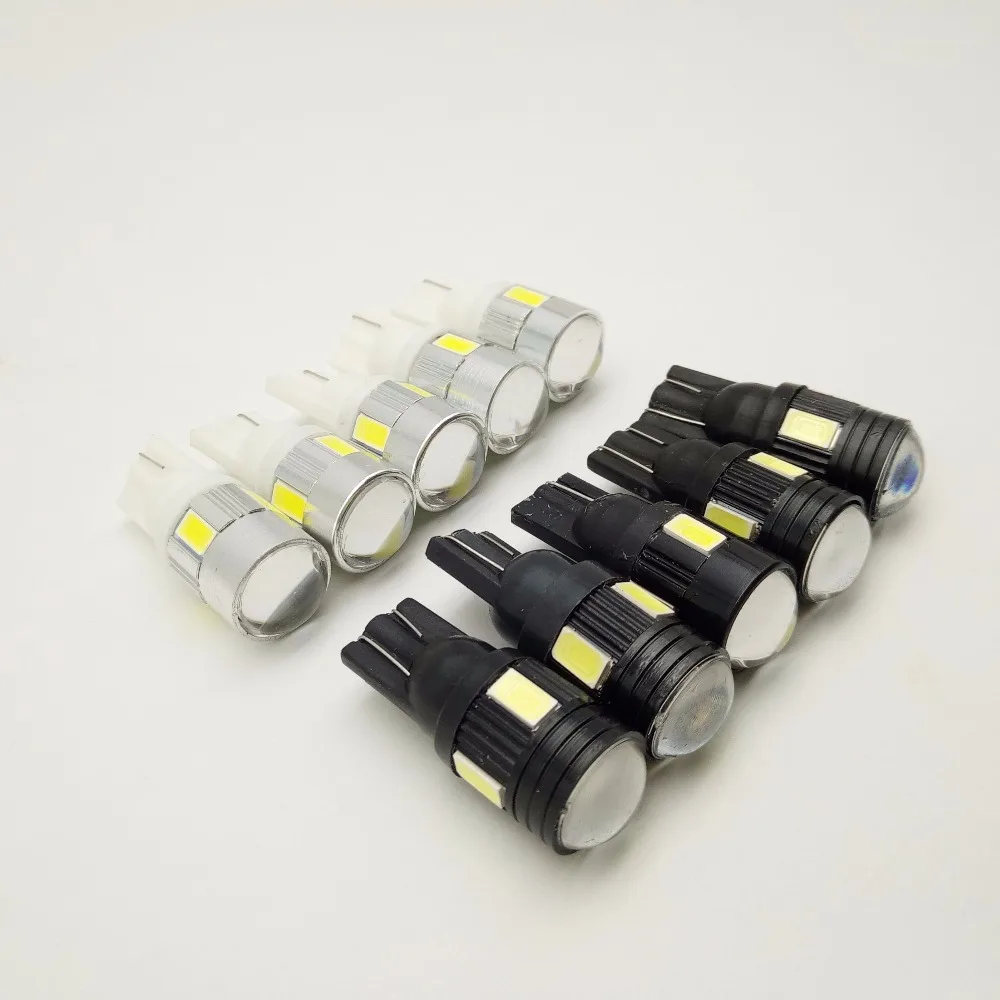 4 шт. T10 5630 6SMD объектив 194 168 W5W 6LED лампы 12 В 24 в 360 градусов Автомобильный клиновидный