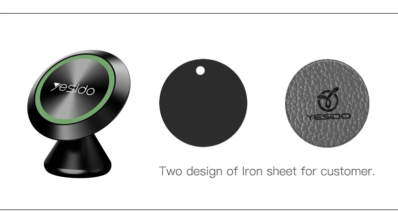 Yesido C34 светящаяся присоска магнитный автомобильный держатель для телефона универсальный сильный магнит металлический Автомобильный держатель для телефона автомобильная подставка для мобильного телефона