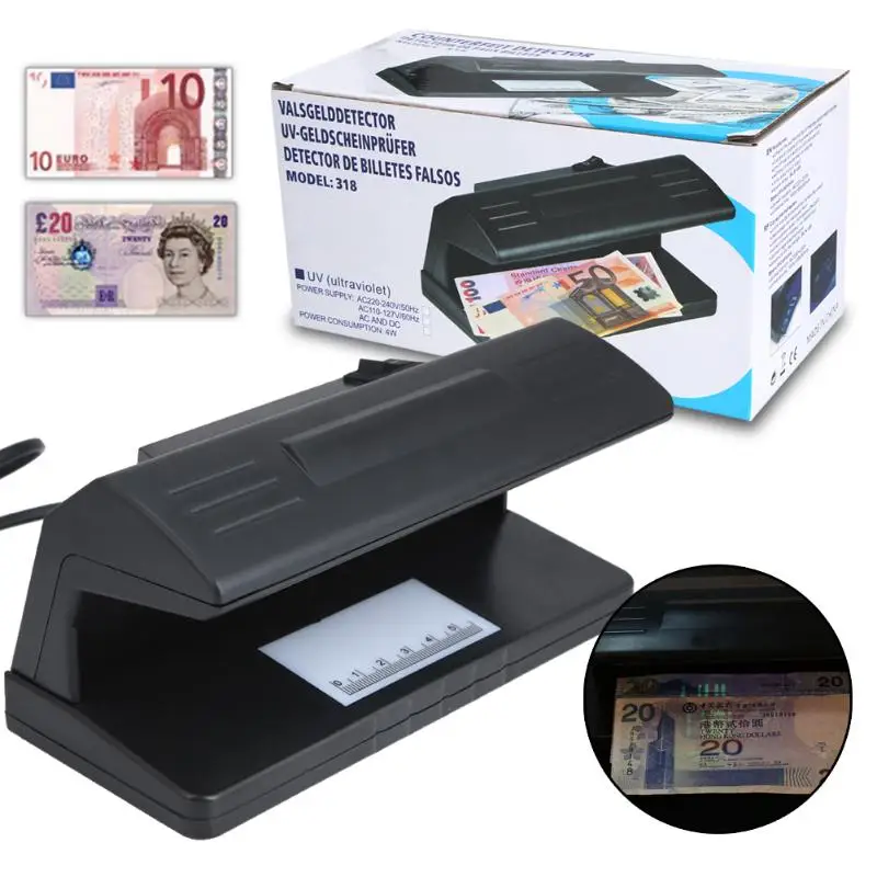 ЕС Plug 4 Вт УФ свет Деньги Детектор Checker практические Поддельные Банкноты Bill Currency детектор поддельных купюр Checker вкл/выкл переключатель