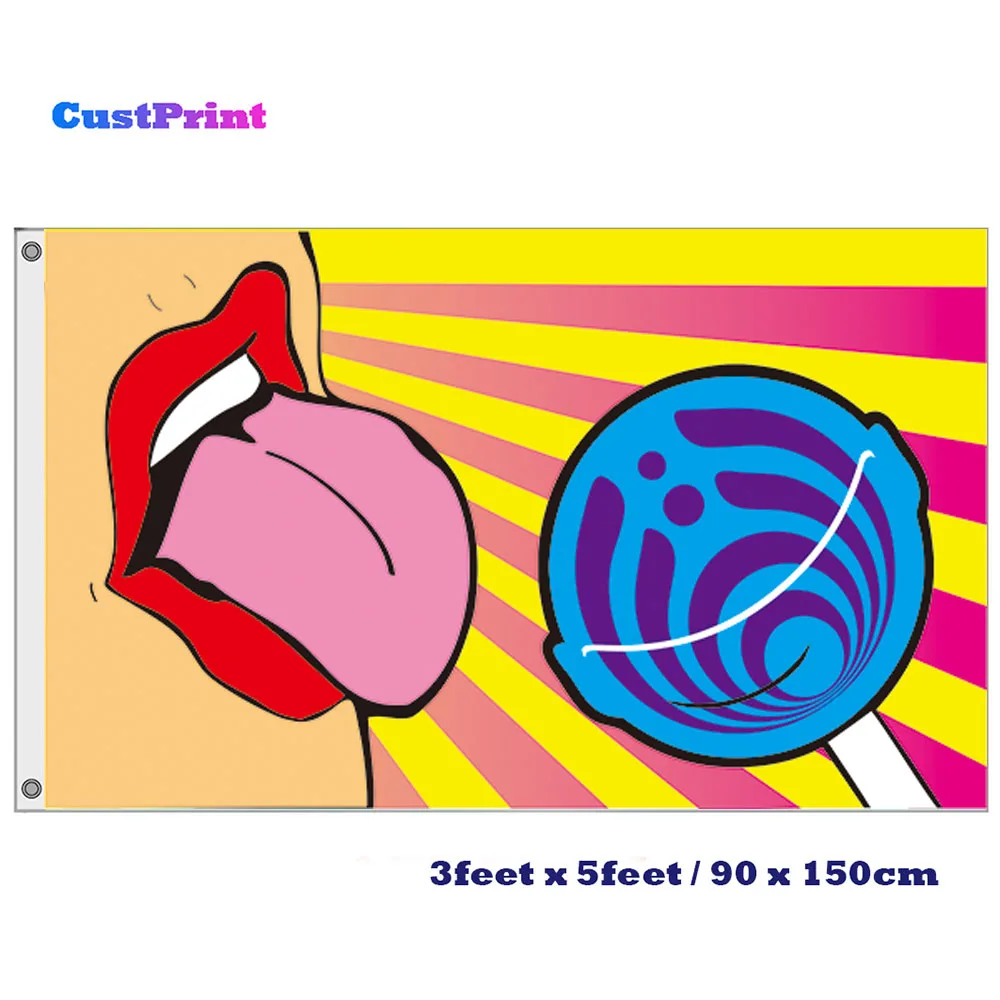 

CustPrint 3x5 Feet Lollipop Bassnectar Flag with 2 Nickel Grommets