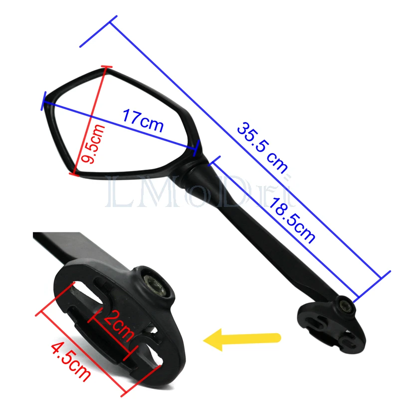 LMoDri гоночный мотоцикл зеркала спортивный велосипед скутер зеркало заднего вида для Honda CBR F4 HYOSUNG GT Kawasaki Ninja длинный стержень 2 шт