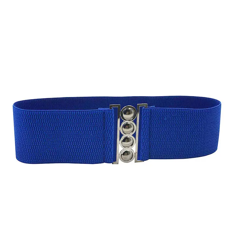 

Women Elastic Cinch Belt 3Inch Wide Stretch Waist Band Clasp Buckle TH36