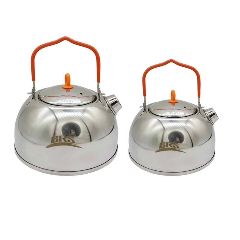 BRS-TS06/07L camping al aire libre de pesca 304 alimentos grado portátil de acero inoxidable tetera cafetera tetera con colador de té hervidor de agua