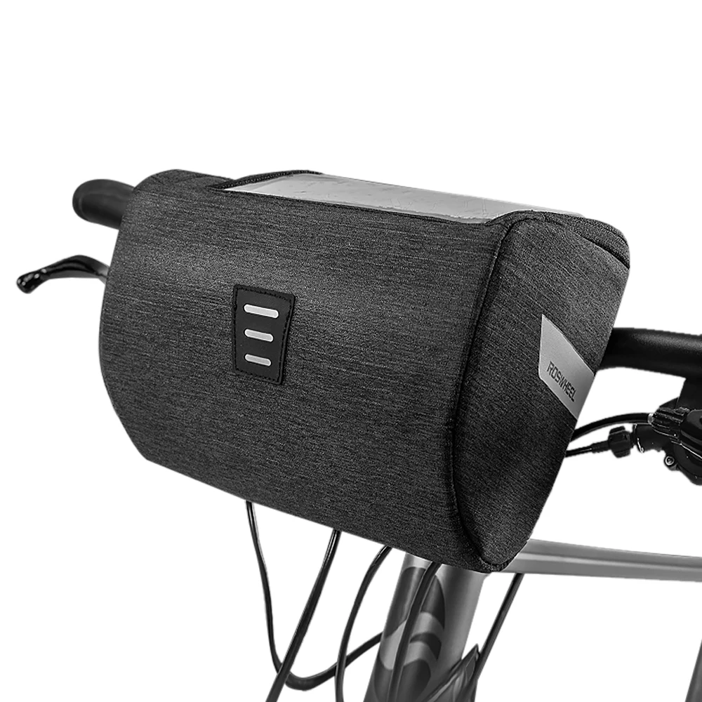 

2019 New Bike Handlebar Pouch 6INCH Touchscreen Phone Holder Road Bike Front Frame Bag Strap-on Bike Bag