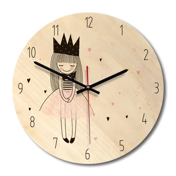 

European-style new cartoon girl creative wall clock modern simple living room creative clock art clock