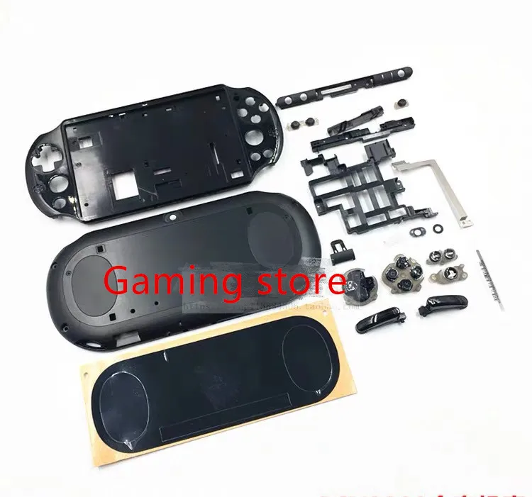 

free shipping 1set for psvita for ps vita psv 2000 plastic housing shell case front and back cover with button black or white
