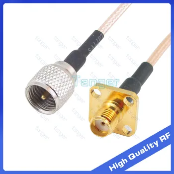 

SMA female jack 4 hole panel connector to Mini UHF male plug PL259 with 20cm 8in 8" RG316 RF Coaxial Pigtail cable high quality