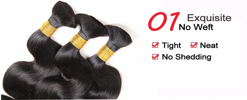 brazilian virgin hair body wave bulk virgin hair for braiding
