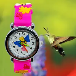 Детские Кварцевые часы с милым Рисунком бабочки, аналоговые детские часы для мальчиков и девочек, студенческие часы, подарок, Relogio Feminino