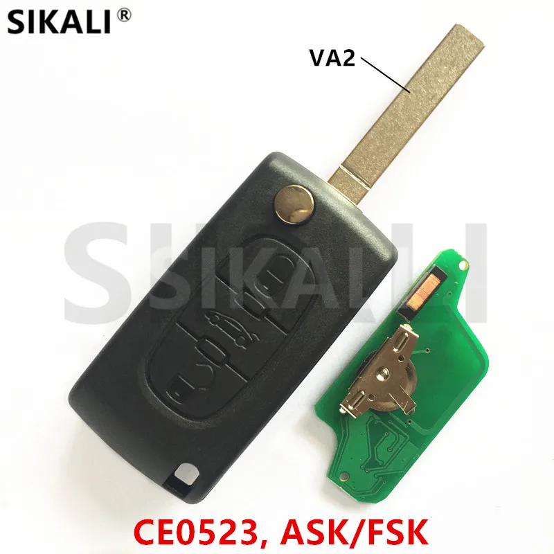

SIKALI 3BT Remote Flip Key for PEUGEOT 807 407 308 307 207 CC SW Expert Partner Auto Door Lock (CE0523, ASK/FSK, VA2)