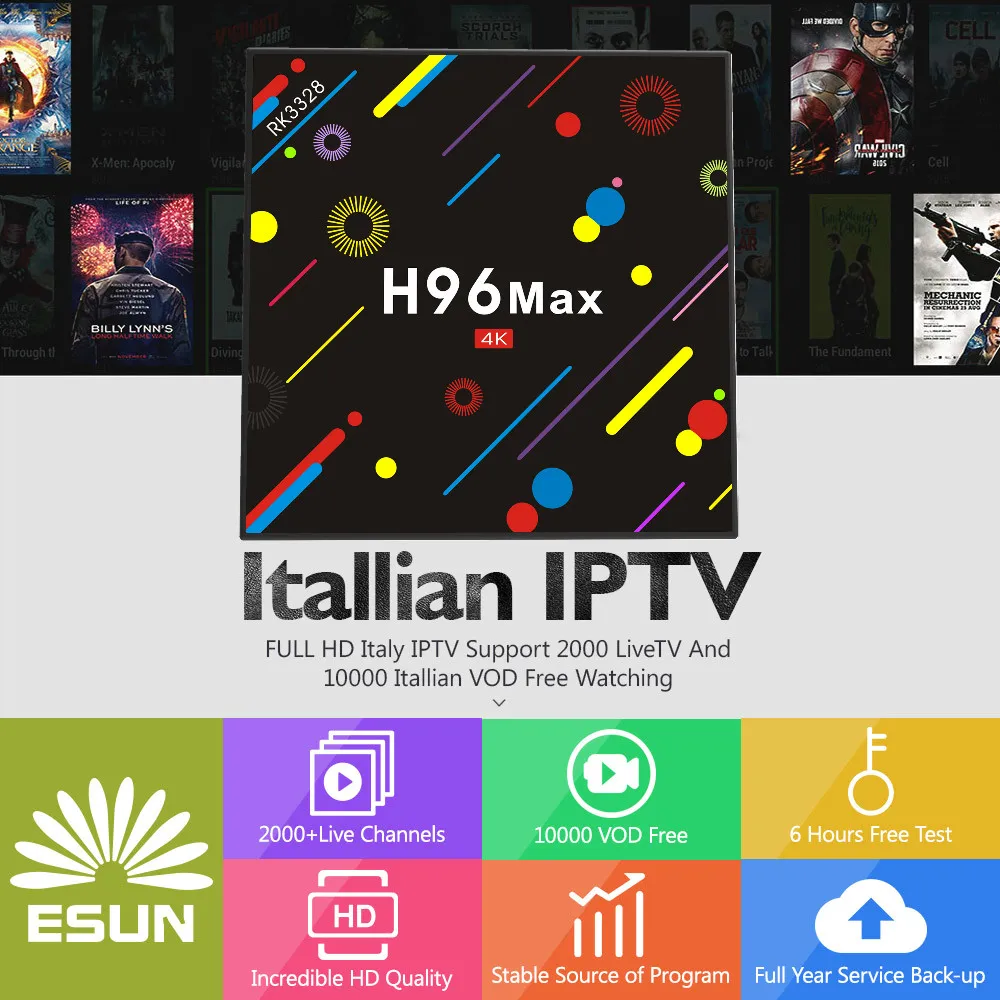 1 Year Super IPTV Lucky IPTV Italy IPTV EPG in H96 MAX H2 3000 Live Channel