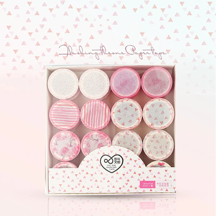 

32PCS/PACK Kawaii 1.5cm*5m Cute Lip Print Flower Washi Tape DIY Masking Tape School Office Supply Gift Escolar Papelaria sl1364