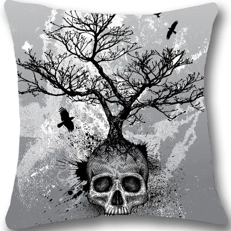 

Halloween Skull Eagle Design Decorative Throw Pillow Cases Skull Cushions Covers Square Sofa Car Seat Decor Gifts 18" Two Sides