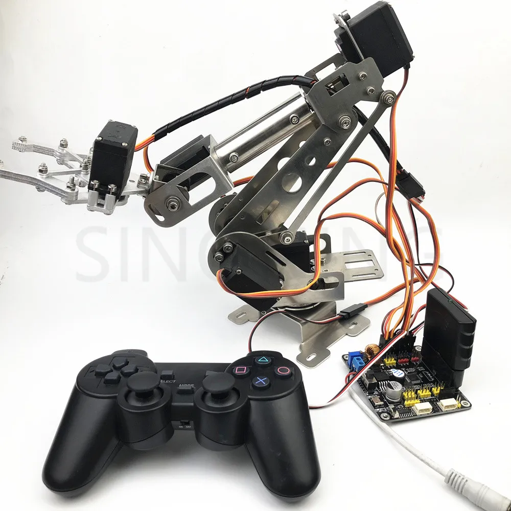 

6dof Remote Control Robotic Arm arduino Stainless Steel with claw robot
