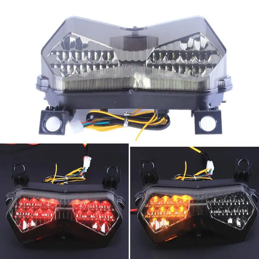 

LED Turn Signals Tail Light Integrated For Kawasaki Ninja ZX6R 2003 2004 Smoke