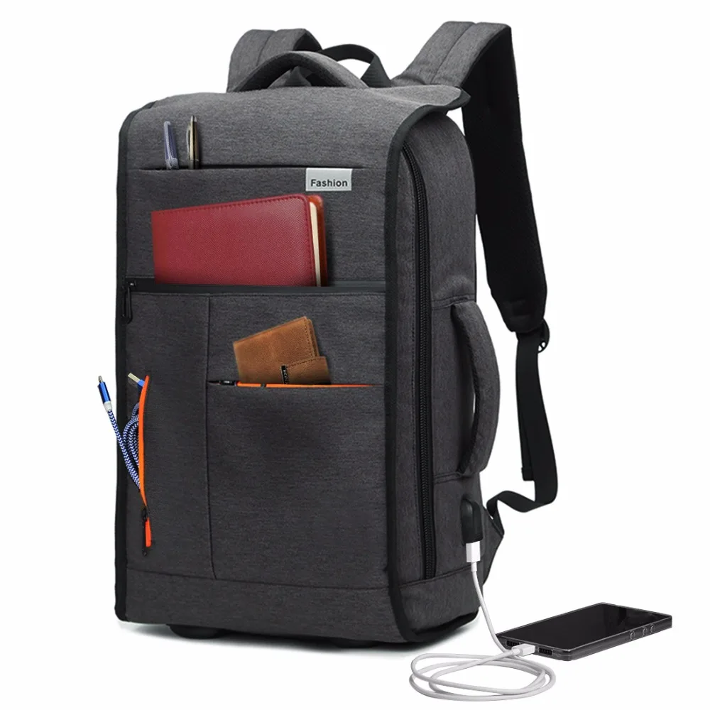 

Slim Business Laptop Backpack Travel Bag Computer Bag with USB Charging Port fits up to 15.6 Inch Macbook Backpack in Dark Gray