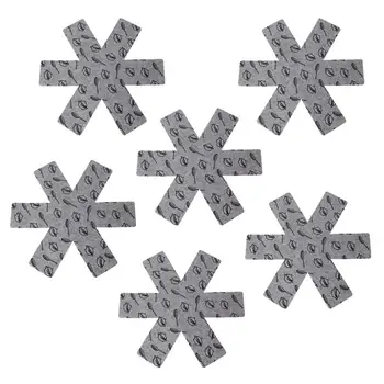 

6pcs Pot & Pan Protectors Gray Print Premium Divider Pads to Prevent Scratching Separate and Protect Surfaces for Cookware
