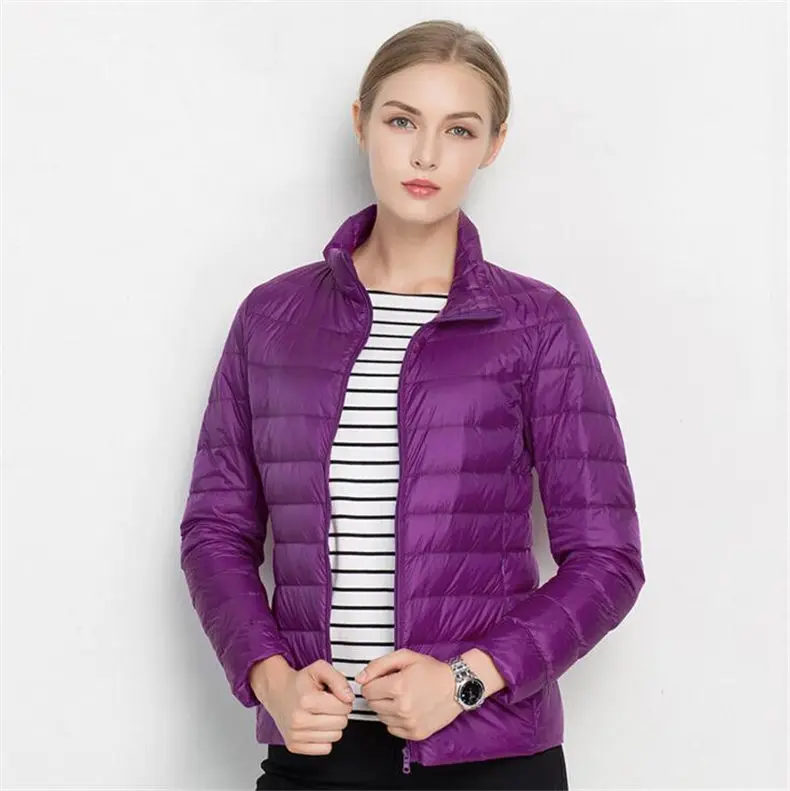 2019 New Women White Duck Down Jacket Winter Coat Ultra Light Slim Women Spring Puffer Jacket Portable Windproof Down Coat S-3XL 9