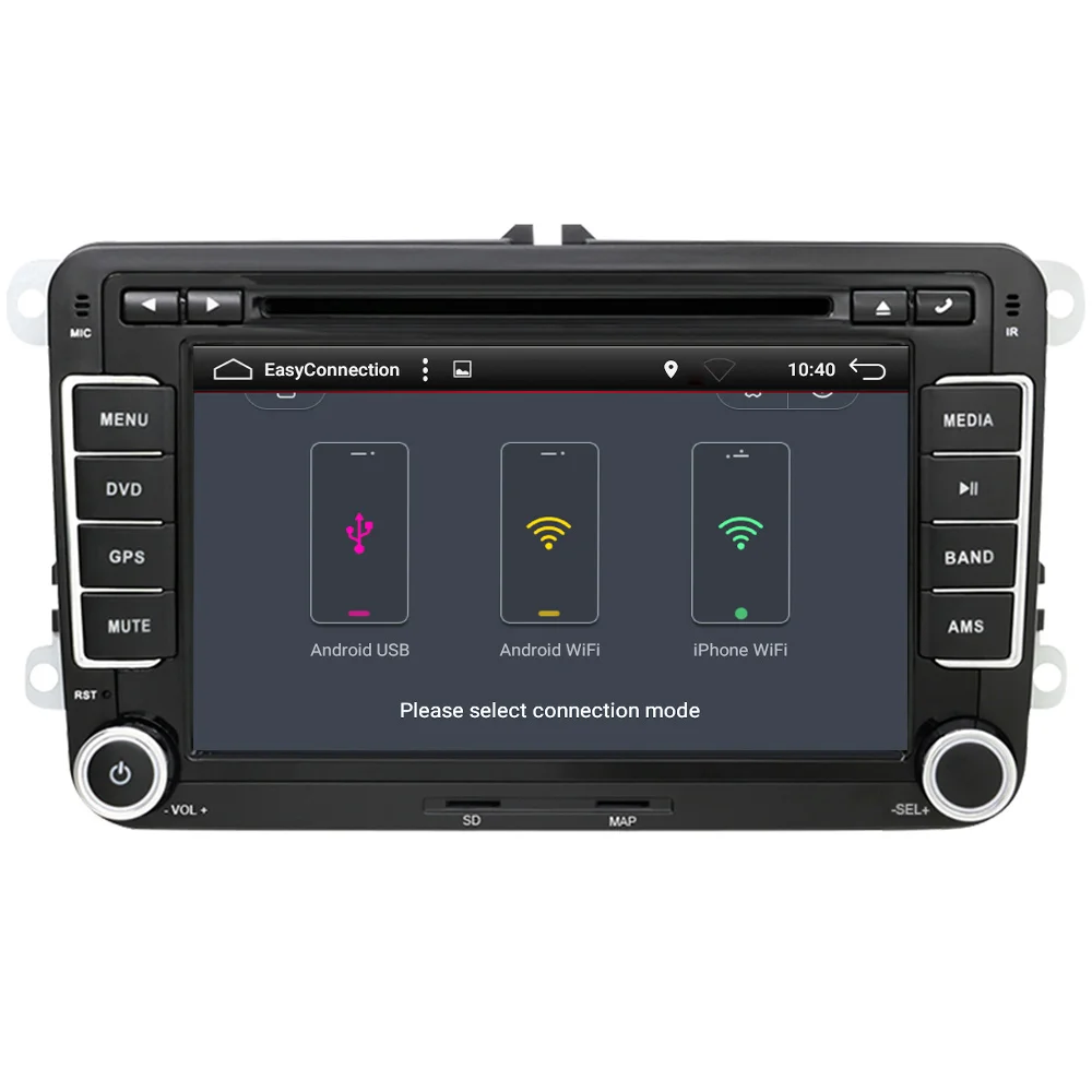 Eunavi 7 ''2 Din Android 9,0 автомобильный dvd-плеер Восьмиядерный gps радио для VW GOLF 6 Polo Bora JETTA B6 PASSAT Tiguan SKODA OCTAVIA