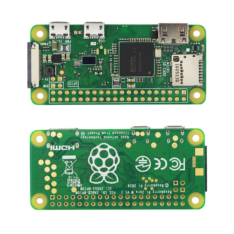 Комплект Raspberry Pi Zero W+ акриловый чехол+ камера 5 Мп+ Кабель Micro OTG+ разъем GPIO+ адаптер Mini HDMI+ sd-карта 16 ГБ+ usb-кабель