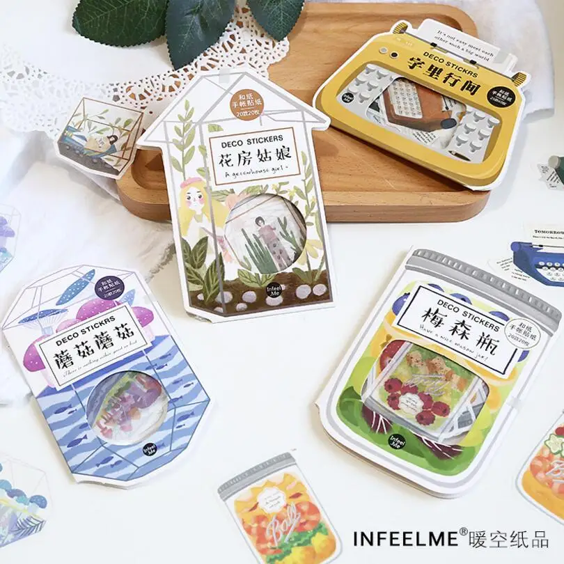 

20-40pcs/pack Forest Plants Mushroom Decorative Stickers Adhesive Sticker DIY Decoration Diary Stationery Stickers Children Gift