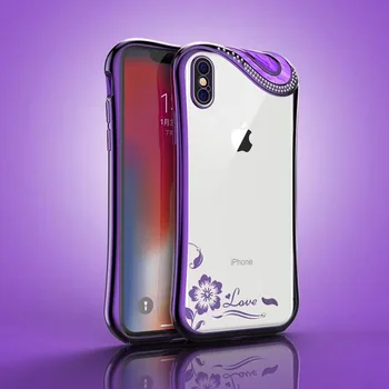 

Fashion TPU Soft Silicone Metal Plating Cases For iphone 6 6s 6Plus Cover Coque Luxury Phone Case For Apple iphone X 8 7 Plus