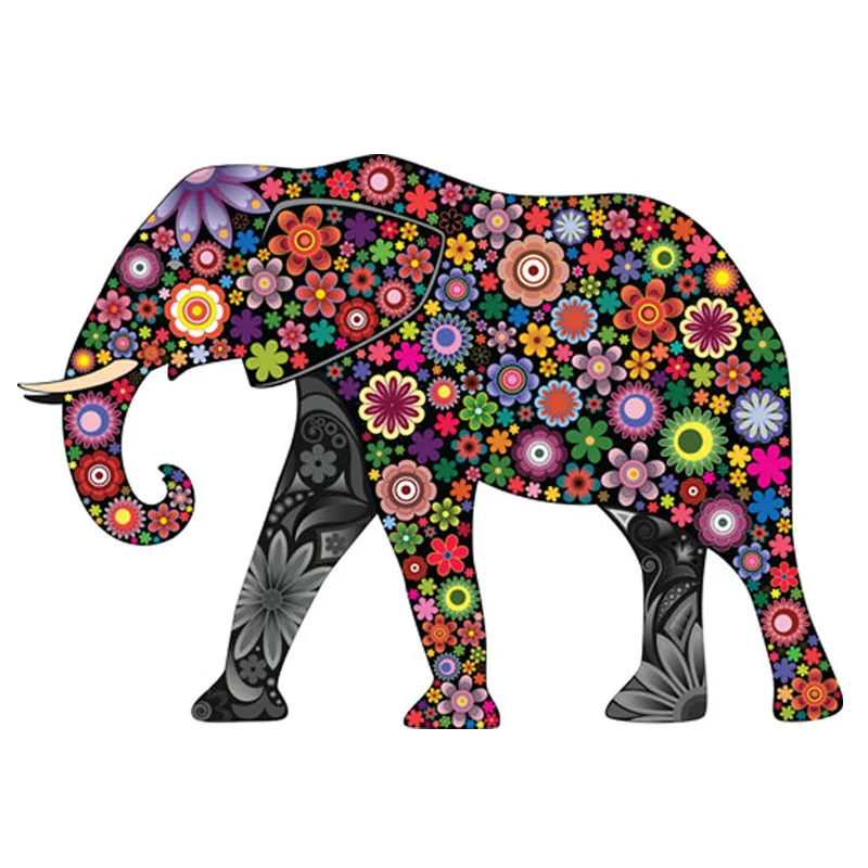 Наклейка на стену из ПВХ с изображением слона, оленя и цветов для компьютера, автомобильные наклейки, съемная наклейка, этнический уникальный стиль, домашний декор