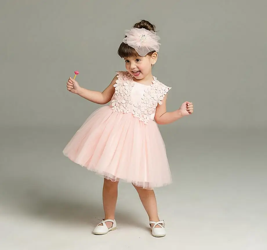 pink tulle baby dress