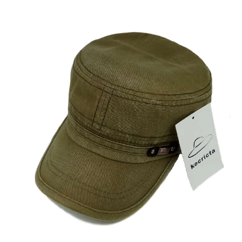 Men Washed Cotton Military Hat Male 