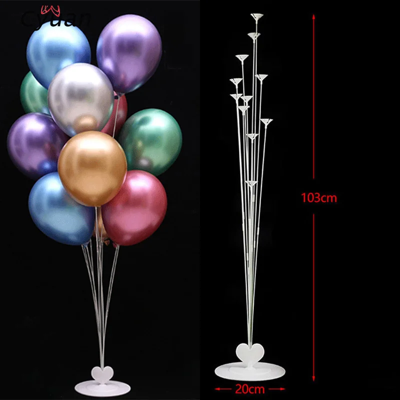

Cyuan 7/11 Tubes Clear Plastic Balloon Stick Birthday Wedding Balloons Holder Column Stand Party Decoration Kids Balloons Decor