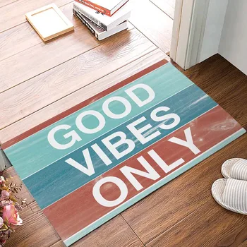 

Good Vibes ONLY with Colorful Rustic Wood Background Doormat Welcome Mat Entrance Mat Indoor/Outdoor Door Mats Floor Mat Bath Ma