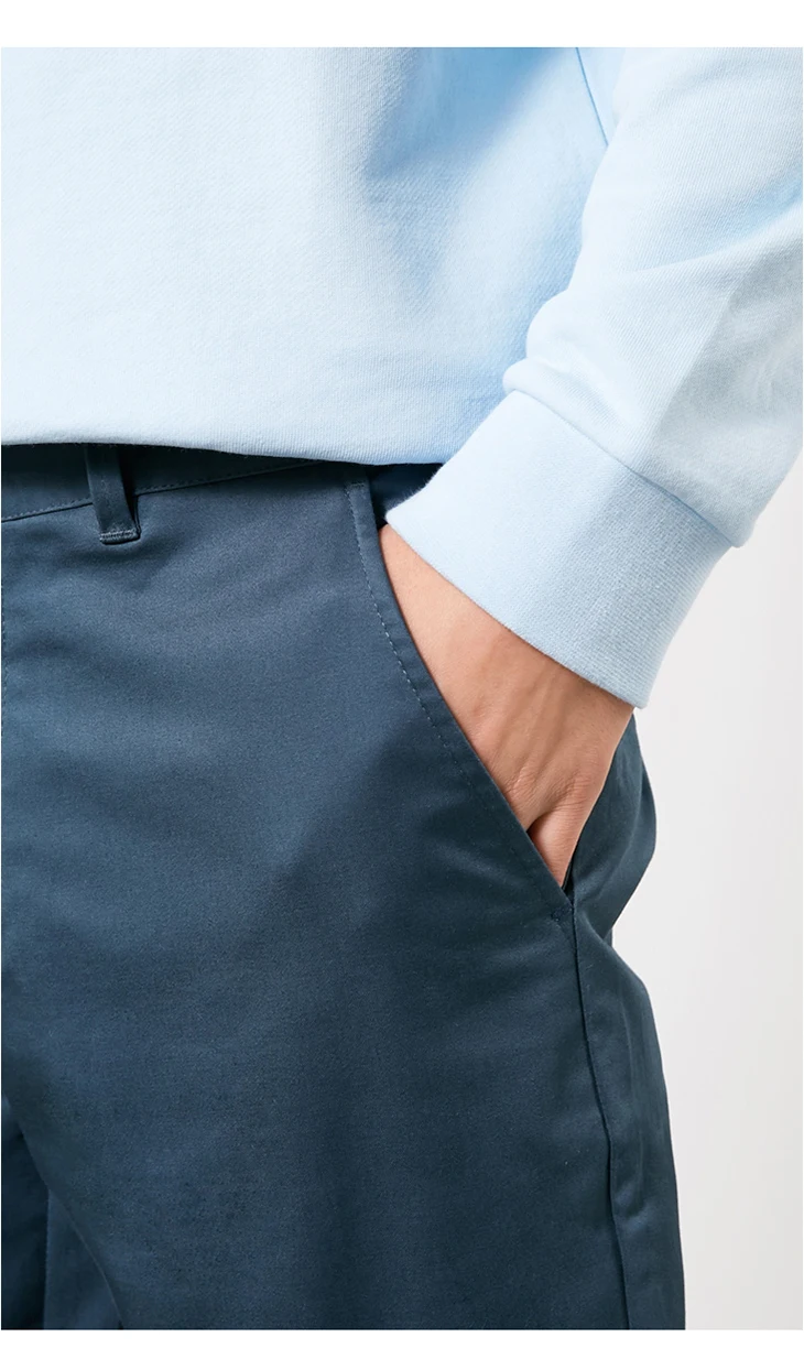 Отборные мужские облегающие брюки из смесового хлопка с легким стрейчевым рисунком чистого цвета S | 419114546