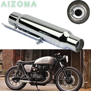 

Motorcycle Chrome Exhaust Muffler w/ DB Killer for Harley Triumph BMW Yamaha Bobber Scrambler Antiqued 12" Silencer Pipes