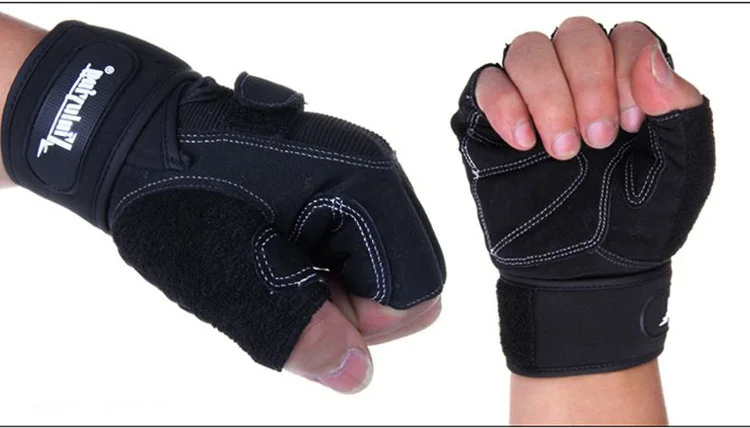Free Shipping Gym Body Building Training Fitness Gloves Sports Weight lifting Workout Exercise Antiskid Cycling Long Wrist Wrap