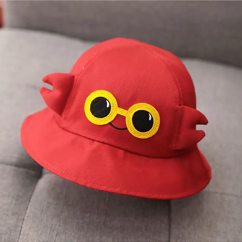 Детская шапка для мальчиков и девочек, шляпа-ведро, Детская уличная Кепка в рыбацком стиле с милым животным дизайном, пляжная кепка, солнцезащитная Кепка, хлопок, Chapeu - Цвет: Красный