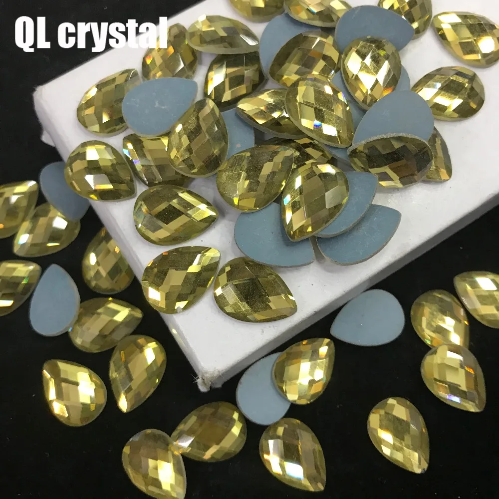 QL Кристалл 13x18 мм кристалл популярная DIY Одежда Обувные сумки клей на плоской