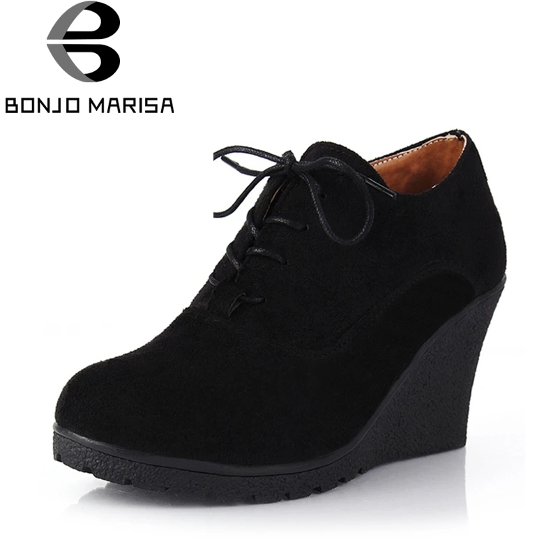 Brand New High Heel Wedges Shoes Platform Pumps For Women Lace Up Casual Shoes Sexy Women