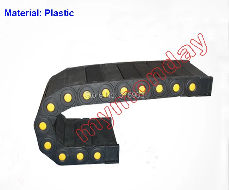 

1Pcs 25x57 1M Transmission Chains Closed Fully Enclosed Plastic Towline Cable Drag Chain Bending Radius (R)=55,75,100,125mm
