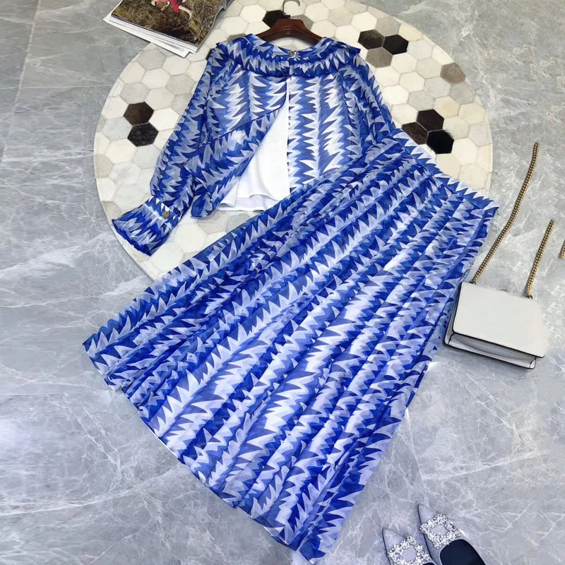 Mode À Nouvelles Femmes Shirts Deux Soie Pièces Avec Chemises Jupe 2019 Longues Pour Manches gqnZAYgp