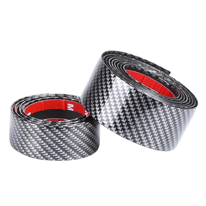 Car Door Sill Protector Carbon Fiber Moulding Strip Trim Front Bumper