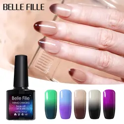 Belle Fille 10 мл УФ гель лак для ногтей лак гель-лак Shimmer Термальность ногтей лак жидкости Температура Цвет изменение