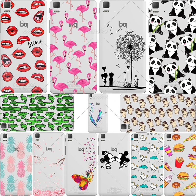 

ciciber pineapple unicorn Flamingo panda soft silicon case fundas cover for BQ Aquaris E5 M5 X5 E4.5 M4.5 M5.5 U lite plus