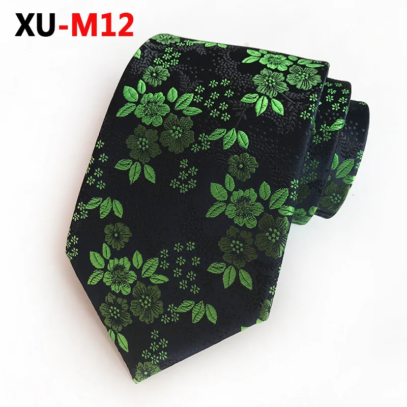 Белый золотой цветочный галстук, благородный цветочный галстук, мужской галстук - Цвет: XU-M12