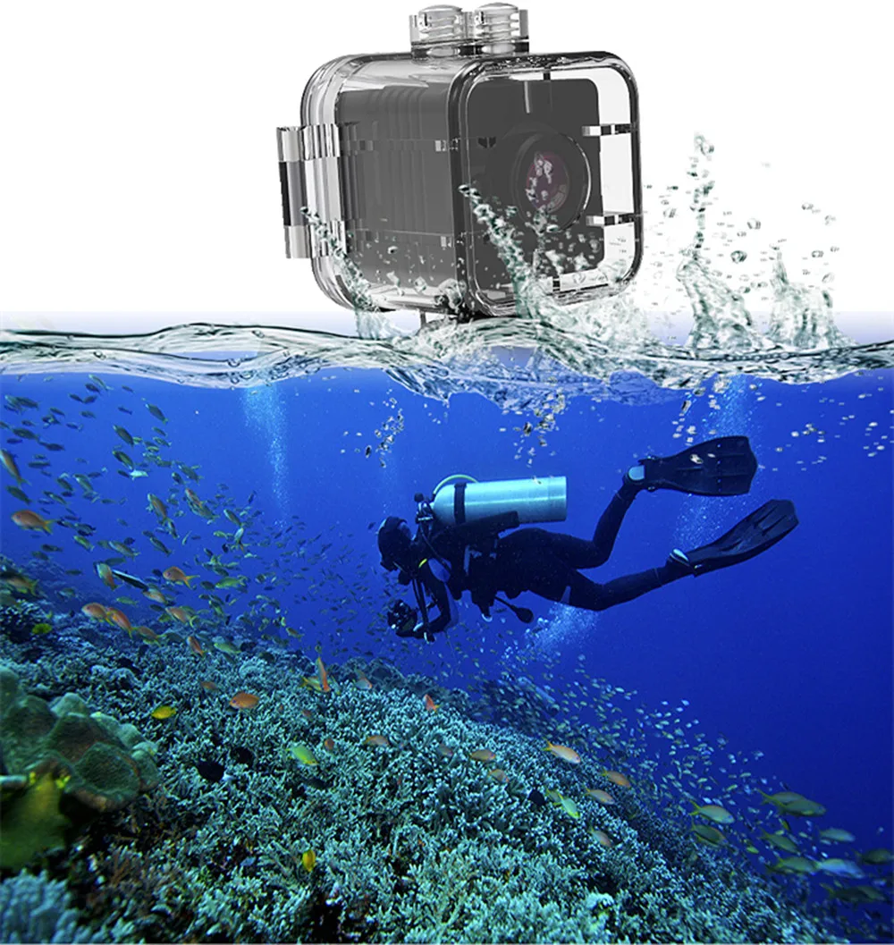 SQ12 мини камера водонепроницаемый градусов широкоугольный объектив HD 1080P широкоугольный мини видеокамера DVR SQ12 Мини спортивная видеокамера