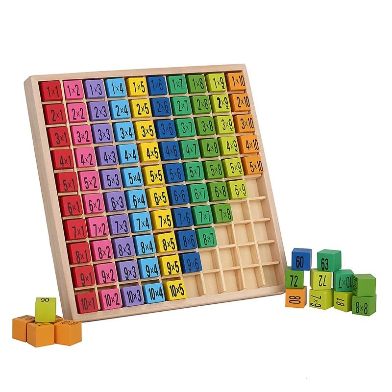 JIMITU 99 Multiplication Table Math Toy Wooden 10*10