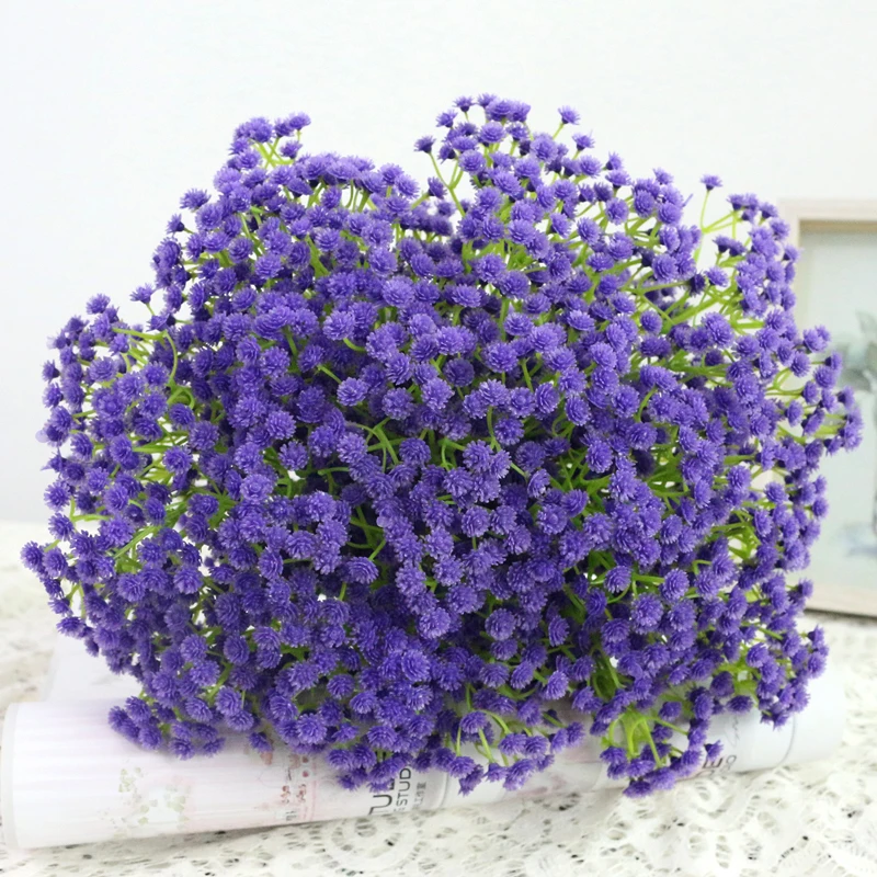 JAROWN Simulation Gypsophila Flower Branch Artificial Wedding Decorative DIY Silk Fake Flower Home Party Feast Decor Flores  (12)